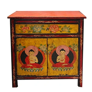 Hand Painted Tibetan Curio Cabinet