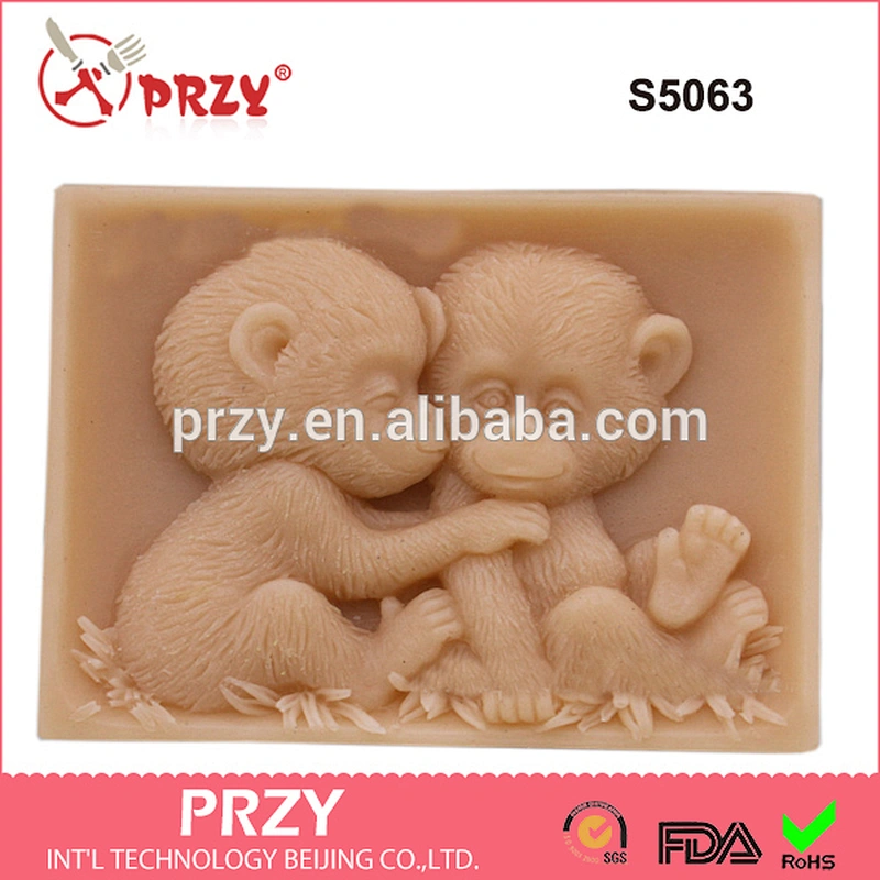 S5063 monkey silicone soap mold silicone molds for soap handmade monkey molds