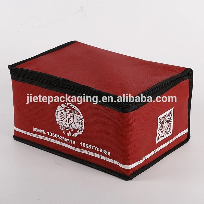 Custom foldable recyclable non woven bag with zipper for keeping warm