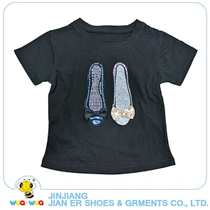 Factory customized toddler girls summer cotton printed t shirt