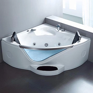China supplier two person tempered glass hot tub acrylic massage bathtub