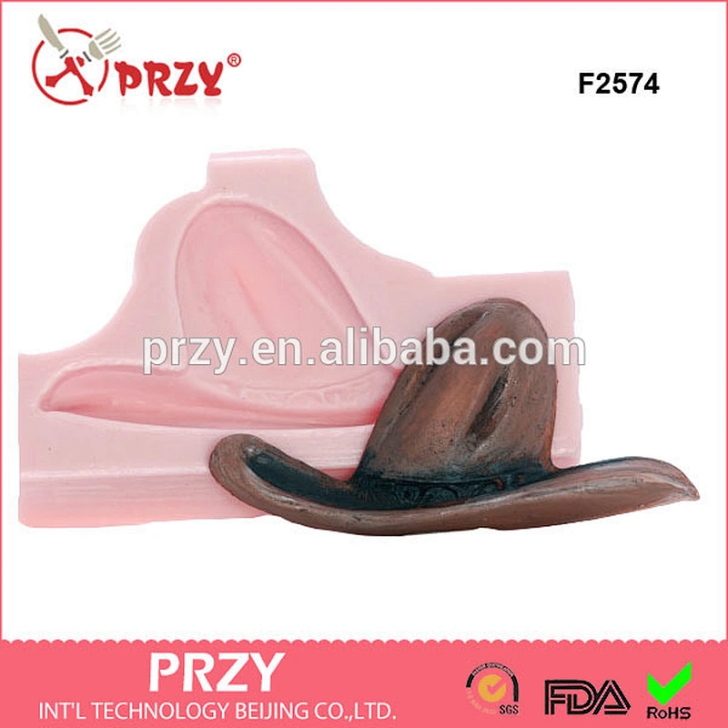 F2574 Flexible Silicone Cowboy Hat Mold Mould Great for crafts jewelry cabochons embellishments Food safe cake mold