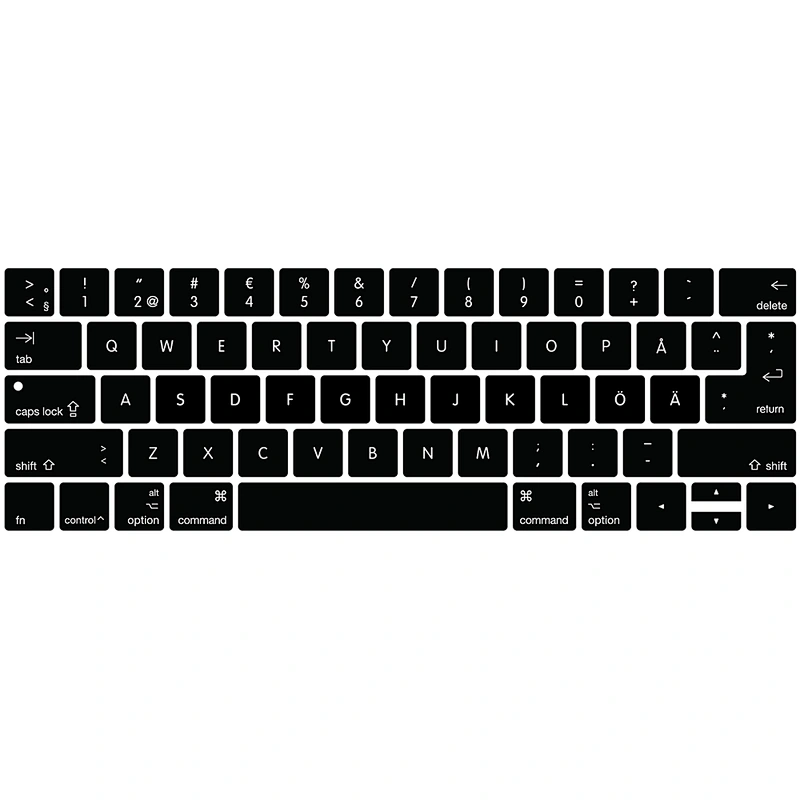 Laptop Semi Colors laptop swedish keyboard Skin Protector keyboard cover For Macbook Pro 13 15 Touch Bar