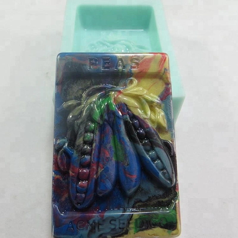QT0037 Colorful Peas pattern Soap silicone Molds aroma stone mold