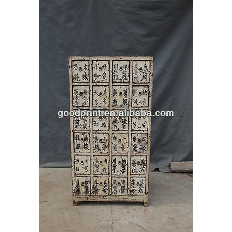 Chinese antique solid reproduction cabinet / many drawer medicine cabinet