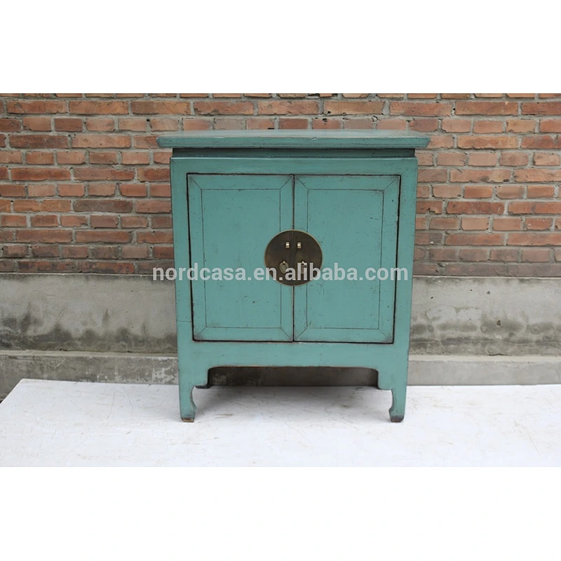 chinese antique furniture blue two door wood made cabinet
