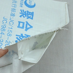Cheap printing and bopp laminated 25kg plastic white cement packing bag for self-closed
