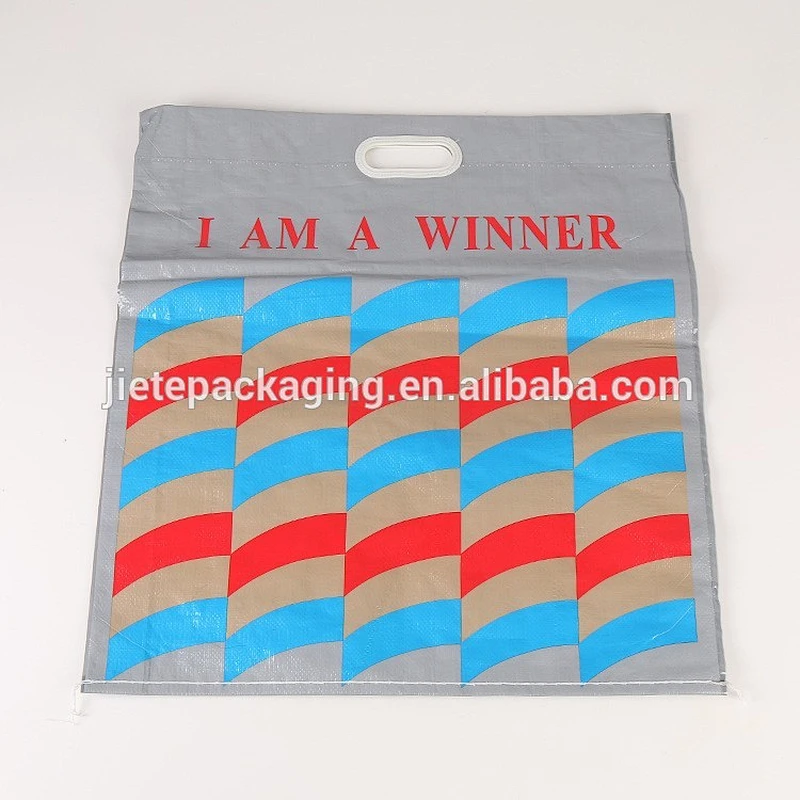Custom new design full color printing laminated pp woven shopping sacks bags
