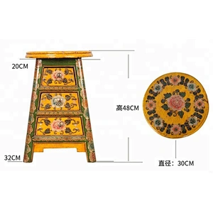 chinese antique handmade rustic wood stool painted furniture