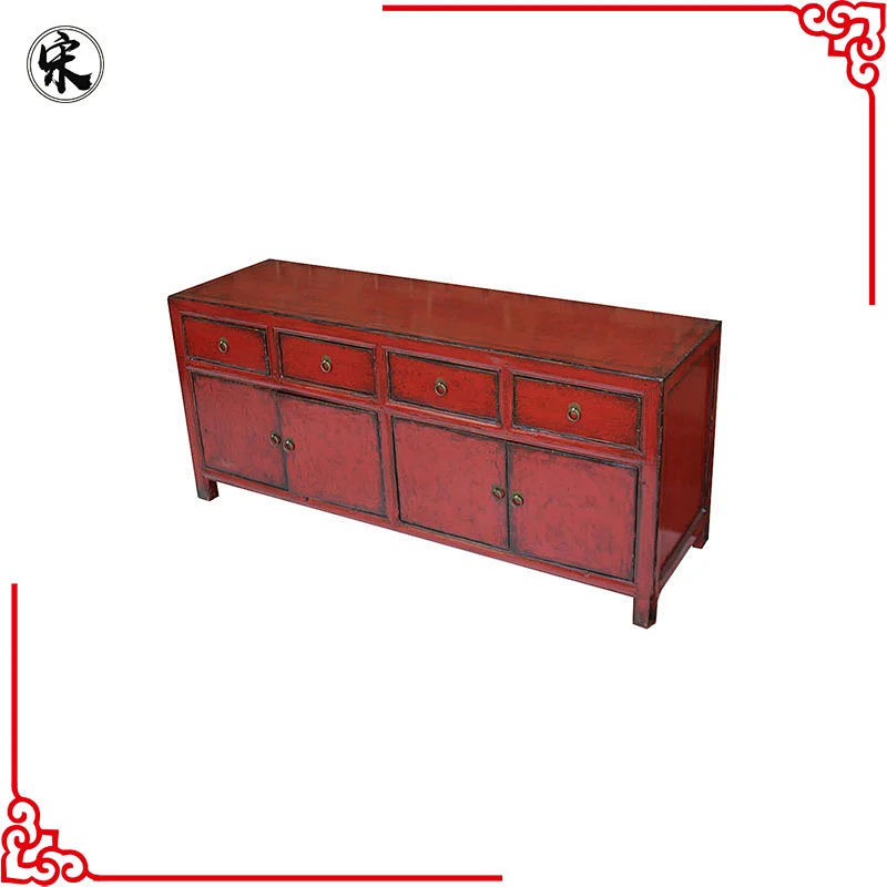 chinese antique lacquer oriental buffet tv cabinet stand furniture