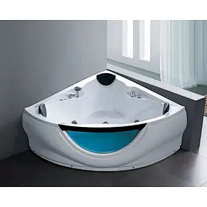 3 people tempered glass massage bathtub jet whirlpool hot tub