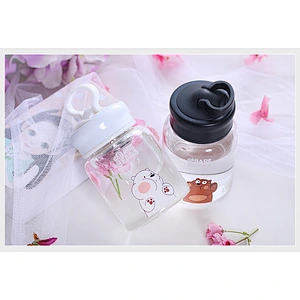 China Housewares Portable 350 ml Glass Cup Wholesale Glass Water Bottle
