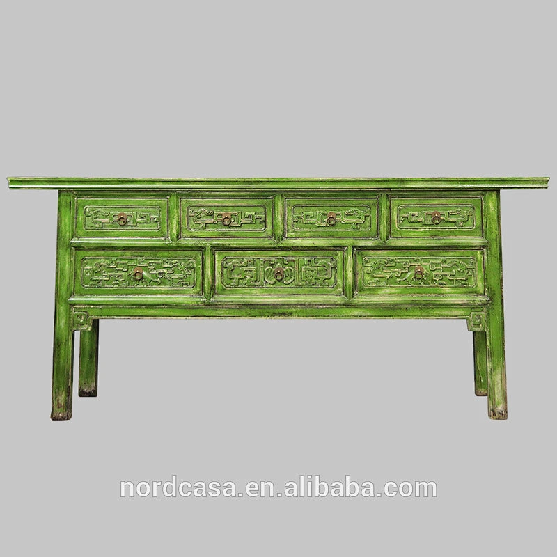 Chinese Antique Solid Wood Carved Console Table