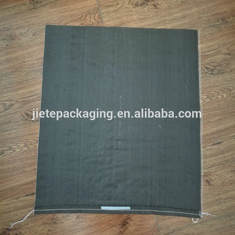 Top sale shopping pouch black pp woven bag with D cut handle
