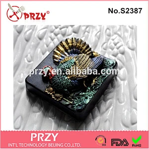 PRZY s2387 DIY halloween silicone Skull and Roses Soap mold