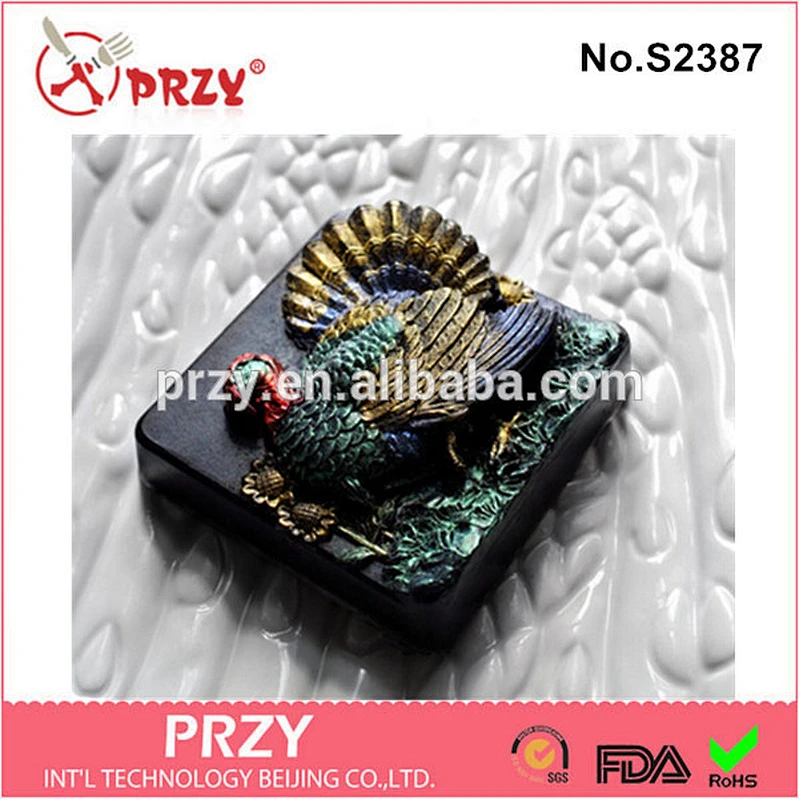 PRZY s2387 DIY halloween silicone Skull and Roses Soap mold
