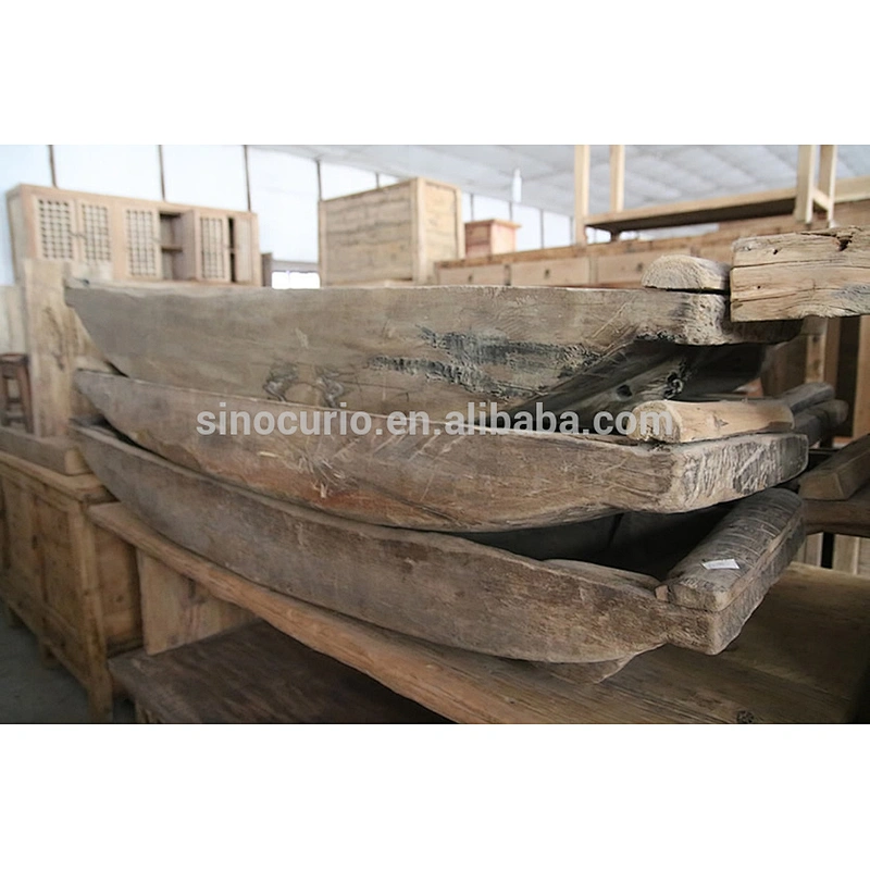 Antique chinese home decoration craft vintage wooden boat