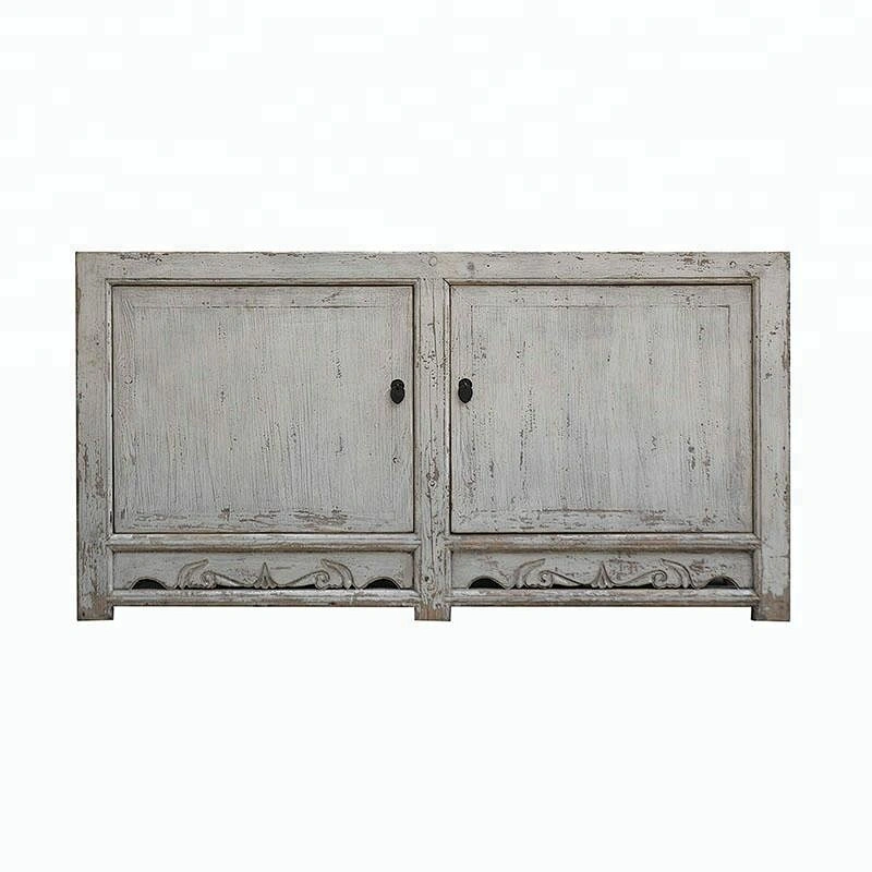 oriental antique rustic distressed living room buffet furniture