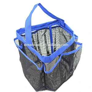 Shower caddy Gym Dorm Organizer 8 Pockets Mesh Toiletry Bath Tote Hanging Bag