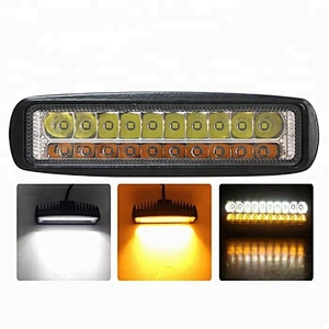 Lightech Wholesale DRL dual color White Amber 20W Flush Mount slim LED work light for Jeep truck 12v offroad auto cars