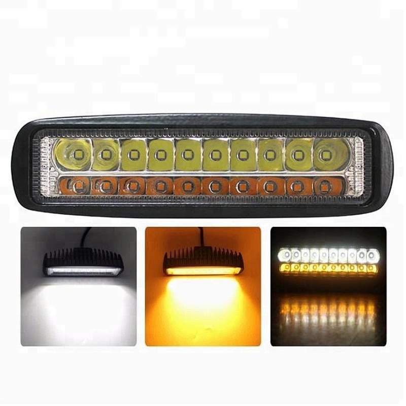 Lightech Wholesale DRL dual color White Amber 20W Flush Mount slim LED work light for Jeep truck 12v offroad auto cars