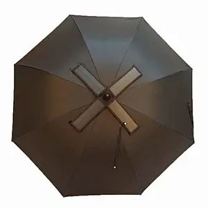 Real solar fan umbrellas use solar energy instead of batteries or USB charging power bank sun umbrella with fan