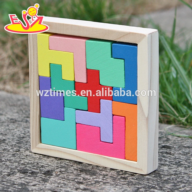 2018 Neues Design Baby Holz Tetris Puzzle pädagogische Kinder Holz Tetris Puzzle beste Design Kind Holz Tetris Puzzle W14A179