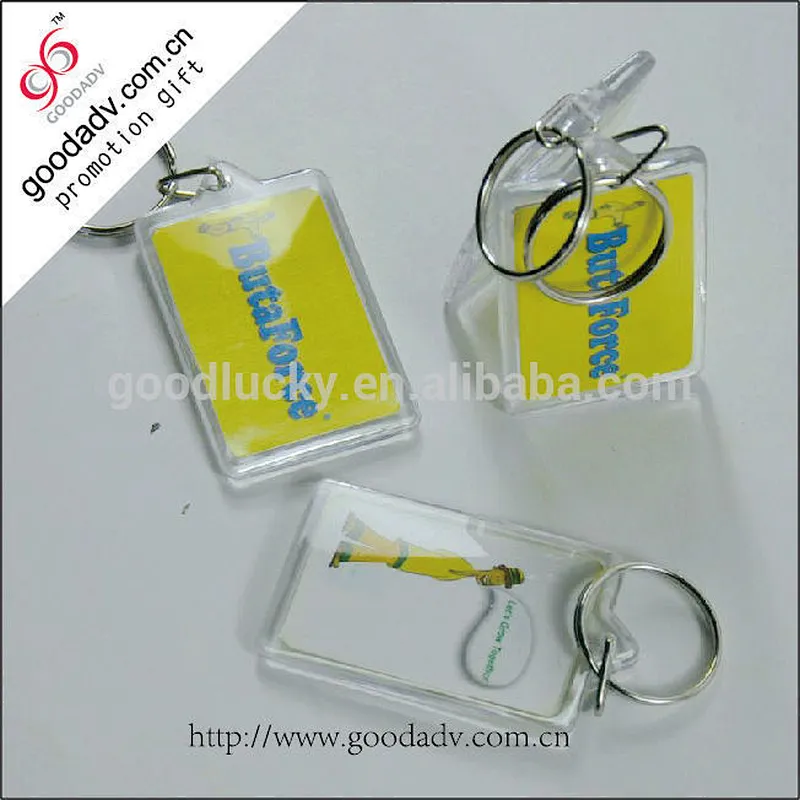 Customized blank transparent can insert pictures blank acrylic key chains