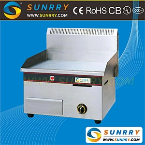 All flat stainless steel countertop flat plate gas grill bbq griddle with CE