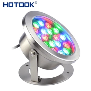 304 316S Stainless Steel IP68 Waterproof Outdoor Lighting 24V 18W Pure White Warm White RGB LED Underwater Light Wireless