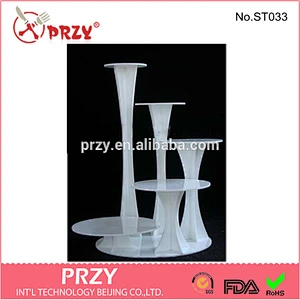 5 tier plastic white wedding cake stand