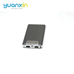 Leather Style Dual Port LED Light 8000 mAh Portable Charger Mobile Power Bank