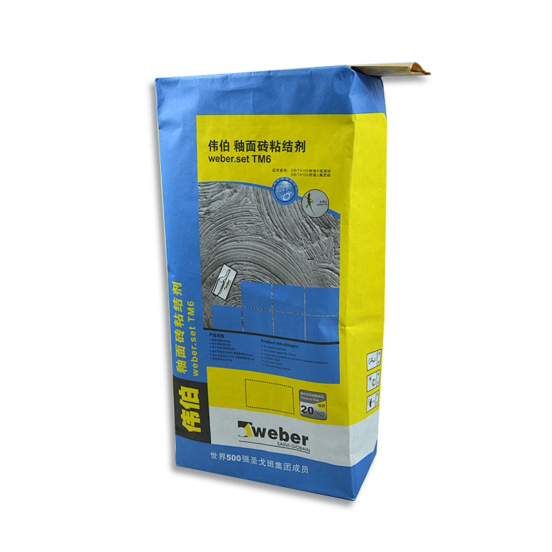 kraft paper valve bag packing cement, glue, mortar 25kg