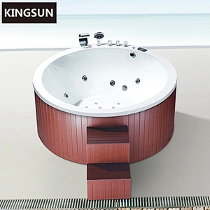 K-8975 Combo Massage Bathtub Round Outdoor Spa Hot Tub Hydrotherapy Pool