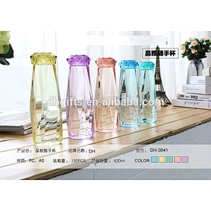 2018 Good Quality Eco-friendly PC Material Reusable Plastic Cup Diamond Shape Water PP Bottle
