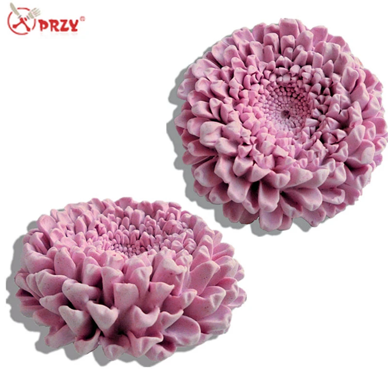 New 3D Chrysanthemum fondant cake decoration molds handmade soap molds aroma stone moulds