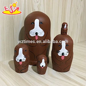 2018 Wholesale cheap child nesting dolls wooden custom russian dolls with high quality W06D107