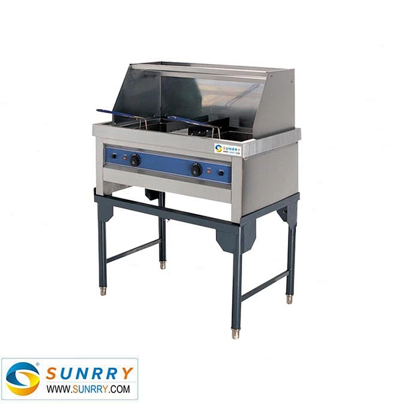 New Product 2tank 2 basket 14L*2 industrial electric deep fat fryer with guard element for frying with CE for sale