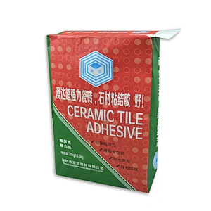 Glue packaging kraft paper bag with valve port and block bottom