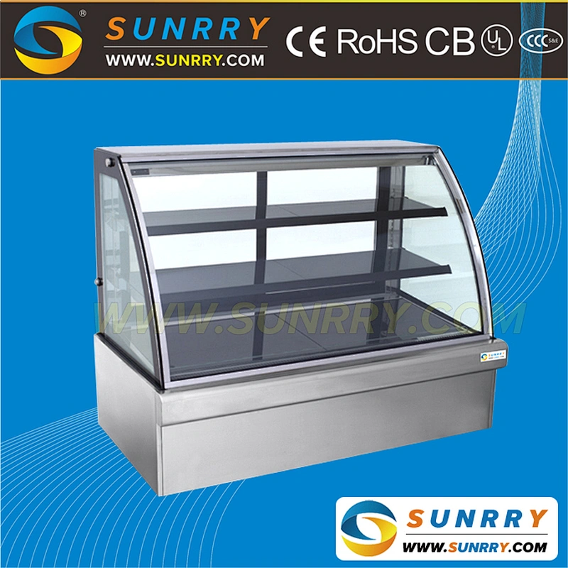Glasses display showcase cabinet for glass bakery display with trays