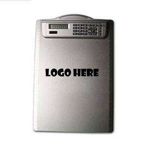 Clipboard with 8 digit dual power calculator
