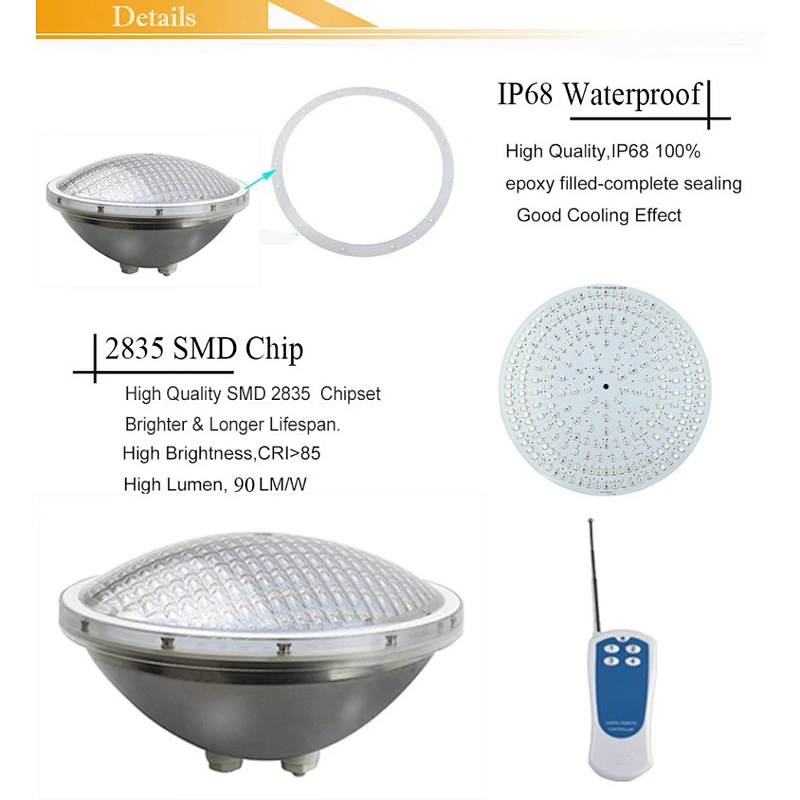 12V IP68 54W 42W Par56 pool light led swimming pool stainless steel
