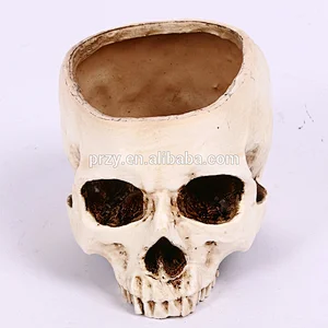 S9136 Food grade 3D skull silicone for halloween skull vase mould for cement desk decortaive mould