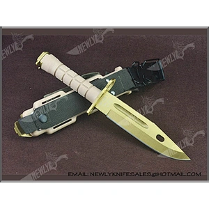 China Army Knife Titanium Blade Military Combat Knife With K Sheath