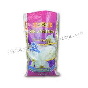 Printed bopp laminated transparent eco-friendly reclaimed material pp woven bag for rice