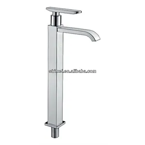 Simple Design Brass Zinc Alloy Handle Ceramic Spool Cold Water Tap Wash Basin Faucet