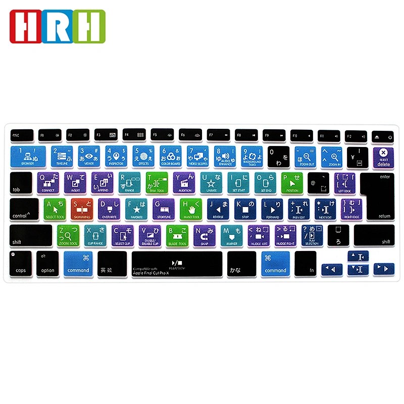 aliexpress drop shipping Final Cut Pro X Hotkeys Silicone Keyboard Cover For Macbook Pro 15 Inch japanese keyboard