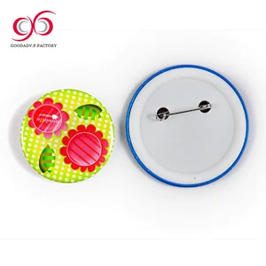 Top Quality promotional pin red round button badge material 45mm