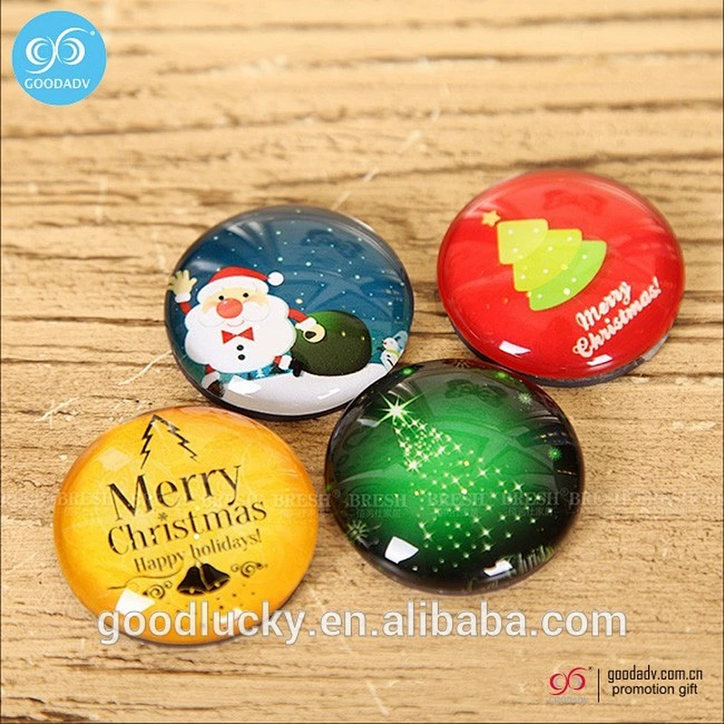 Hot sell creative beautiful custom various picture 3d round glass magnet souvenir gift
