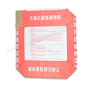 20kg self-closed stand up multilayer kraft paper cement bag for gypsum, glue powder
